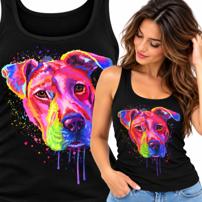 TANK TOP DAMSKI ZWIERZĘTA PIT BULL